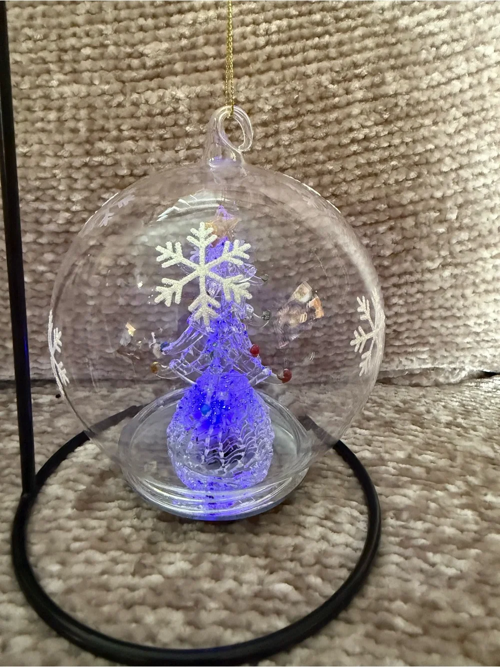 Color Changing Tree In Glass Dome Christmas Ornament 5
